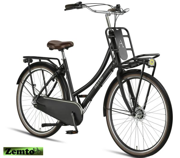 Hollandrad Retro Damen 28 Zoll 53 cm schwarz-matt
